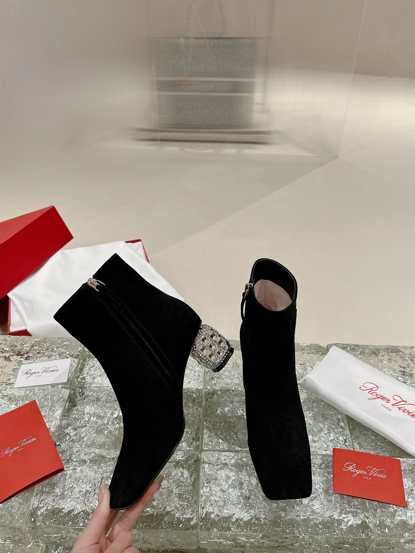 COCO-- RO65R RVW68530300HR0B999 Jewel Heel cowhide sheepskin Heel height：6.5CM item:E-X187A1022